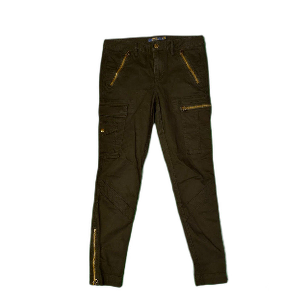 Women's Polo Ralph Lauren black zipper cargo pants size 10